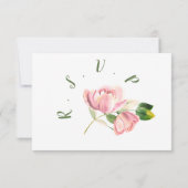 Cartons Réponse fleurs roses chaudes vert feuilles (Dos)