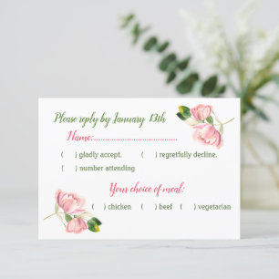 Cartons Réponse fleurs roses chaudes vert feuilles