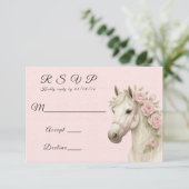 Cartons Réponse Fleurs roses Cheval Peint Mariage (Debout devant)