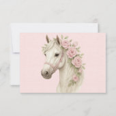 Cartons Réponse Fleurs roses Cheval Peint Mariage (Dos)
