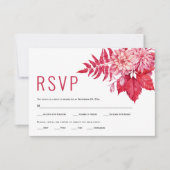Cartons Réponse Fleurs roses et rouges fleurs florales été mariage (Devant)