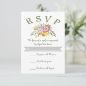 Cartons Réponse Fleurs roses folkloriques mariage floral moderne R (Debout devant)