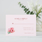 Cartons Réponse Fleurs roses romantiques (Debout devant)