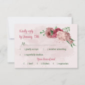 Cartons Réponse fleurs roses vert feuille mariage botanique (Devant)