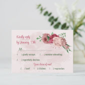 Cartons Réponse fleurs roses vert feuille mariage botanique (Debout devant)