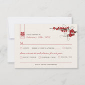 Cartons Réponse Fleurs rouges de cerisiers Sakura torse Mariage as (Devant)