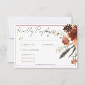 Cartons Réponse Fleurs rouille rustiques en terre cuite Trois Dîne (Devant)