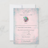 Cartons Réponse Fleurs rustiques Coeur Mariage mexicain (Devant)