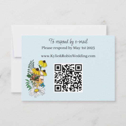 Cartons Réponse Fleurs sauvages Champignons bleus floraux (Dos)