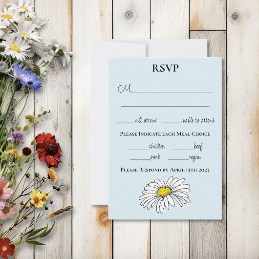 Cartons Réponse Fleurs sauvages Champignons bleus floraux