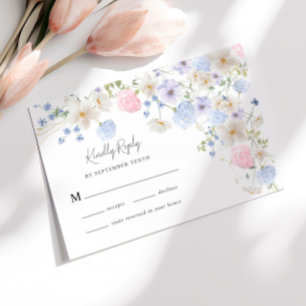 Cartons Réponse Fleurs sauvages de printemps Mariage rose violet