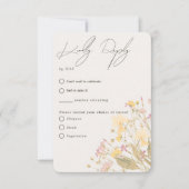 Cartons Réponse Fleurs Sauvages Délicates Couleurs Repas (Devant)