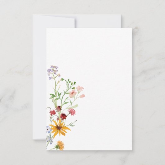 Cartons Réponse Fleurs sauvages d'été rustiques & Tournesols (Dos)