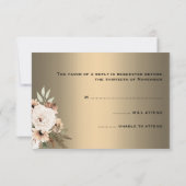 Cartons Réponse Fleurs sauvages élégants sur Mariage Gold Boho (Dos)