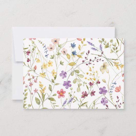 Cartons Réponse Fleurs sauvages en floraison chic QR Code Mariage (Dos)