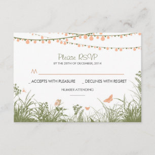 Cartons Réponse fleurs sauvages et lumières de ficelle épousant