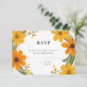 Cartons Réponse Fleurs sauvages orange et jaune Mariage de couronn (Debout devant)