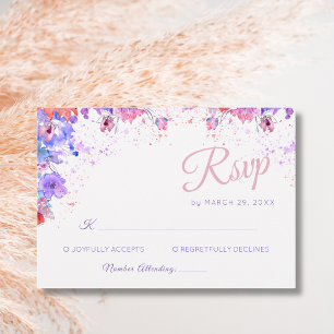 Cartons Réponse Fleurs sauvages pastel florale romantique mariage