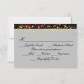 Cartons Réponse Fleurs sauvages, Ruban Bourgogne & Lumières (Dos)