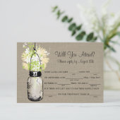 Cartons Réponse Fleurs sauvages rustiques en pot de verre avec toi (Debout devant)