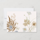 Cartons Réponse Fleurs sauvages sur Cream Mariage QR Code (Dos)