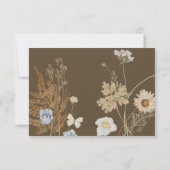 Cartons Réponse Fleurs sauvages sur le code QR Mariage Brown (Dos)