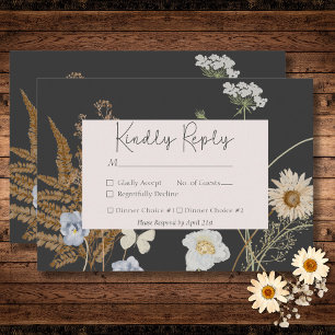 Cartons Réponse Fleurs sauvages sur Mariage de charbon de bois Deu