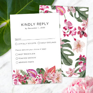 Cartons Réponse Fleurs Tropicales Colorées