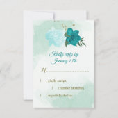 Cartons Réponse fleurs turquoise vert feuille (Devant)