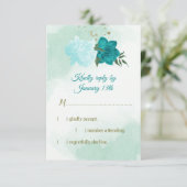 Cartons Réponse fleurs turquoise vert feuille (Debout devant)