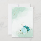Cartons Réponse fleurs turquoise vert feuille (Dos)