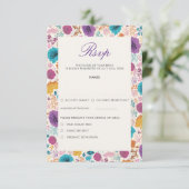 Cartons Réponse Fleurs turquoises de prairie de printemps jaune vi (Debout devant)