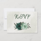 Cartons Réponse fleurs vert émeraude choix de repas botanique (Dos)
