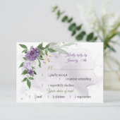 Cartons Réponse fleurs violettes choix de repas botanique (Debout devant)