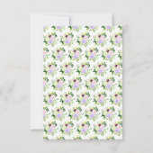 Cartons Réponse Fleurs violettes de printemps avec feuillage (Dos)