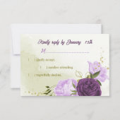 Cartons Réponse fleurs violettes feuilles vertes (Devant)