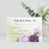 Cartons Réponse fleurs violettes feuilles vertes (Debout devant)