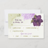 Cartons Réponse fleurs violettes vert feuilles (Devant)