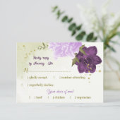 Cartons Réponse fleurs violettes vert feuilles (Debout devant)