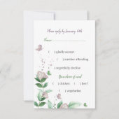 Cartons Réponse fleurs violettes vert feuilles (Devant)