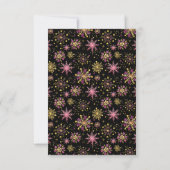 Cartons Réponse Flocons de neige dorés et roses Hiver (Dos)