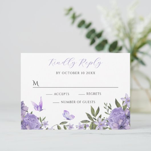 Cartons Réponse Floraison fleurie violette (Debout devant)