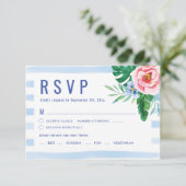 Cartons Réponse Floral Beach Tropical Luau Meal Choice Mariage (Debout devant)