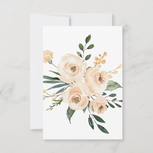 Cartons Réponse Floral Beige Blush Rose or sur blanc (Dos)