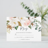 Cartons Réponse Floral blanc & Blush All Seasons Mariage (Debout devant)