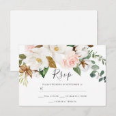 Cartons Réponse Floral blanc & Blush All Seasons Mariage (Devant / Derrière)