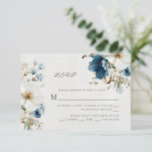 Cartons Réponse Floral bleu et blanc (Debout devant)