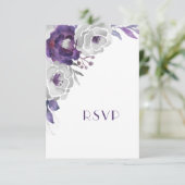 Cartons Réponse Floral d'argent violet avec choix d'entrée (Debout devant)