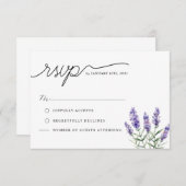 Cartons Réponse Floral de lavande rustique (Devant / Derrière)