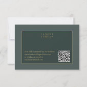 Cartons Réponse Floral Drama Mariage QR Code vert ID1022 (Dos)